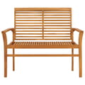 Miniatyrbild 4 av 10: The Living Store Trädgårdsbänk med antracit dyna 112 cm massiv teak -  Trädgårdsbänkar
