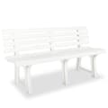 Miniatyrbillede 2 af 7: The Living Store havebænk 145,5 cm plastik hvid -  Havebænke