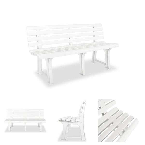 The Living Store havebænk 145,5 cm plastik hvid - Havebænke