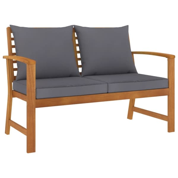 The Living Store Trädgårdsbänk 120 cm mörkgrå dyna massivt akaciaträ -  Trädgårdsbänkar