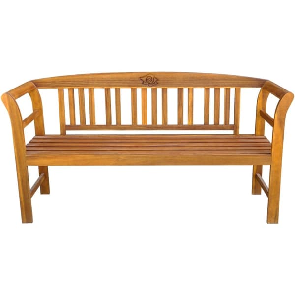 The Living Store Trädgårdsbänk med dyna 157 cm massivt akaciaträ -  Trädgårdsbänkar