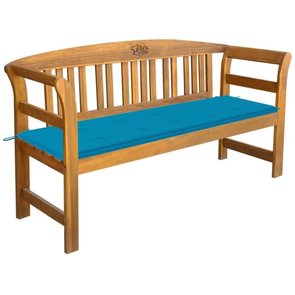 The Living Store Trädgårdsbänk med dyna 157 cm massivt akaciaträ -  Trädgårdsbänkar