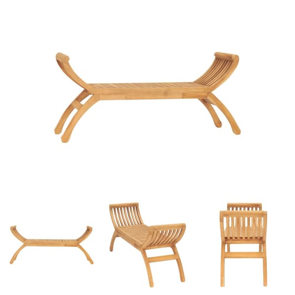 The Living Store havebænk 126 cm massivt teaktræ -  Havebænke