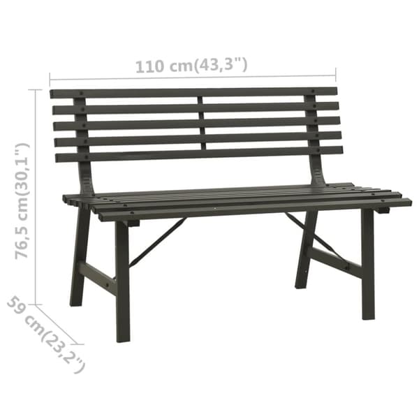 The Living Store Puutarhapenkki 110 cm teräs musta -  Puutarhapenkit