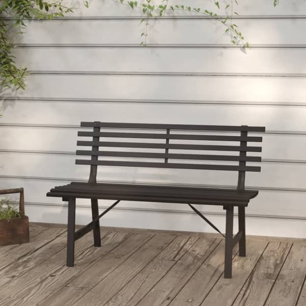 The Living Store Puutarhapenkki 110 cm teräs musta -  Puutarhapenkit
