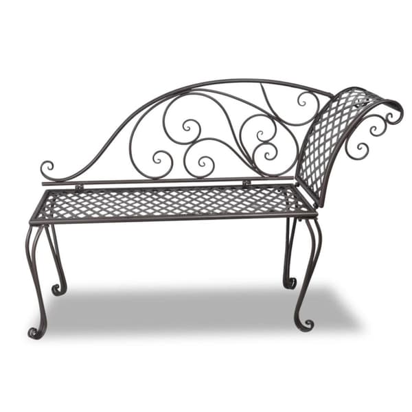 The Living Store chaiselong til haven 128 cm stål antikbrun -  Havebænke
