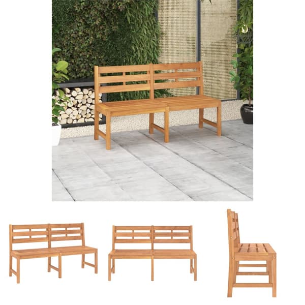 The Living Store Trädgårdsbänk 150 cm massiv teak -  Trädgårdsbänkar