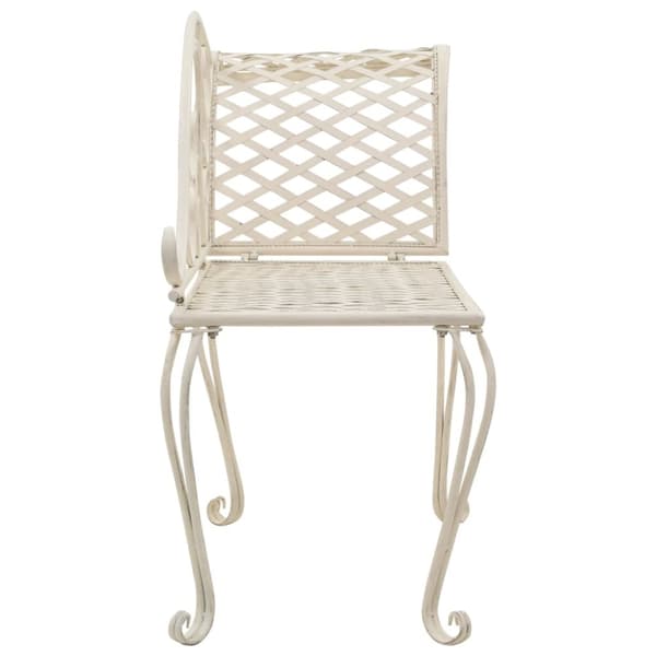 The Living Store Trädgårdsbänk schäslong 128 cm metall antikvit -  Trädgårdsbänkar
