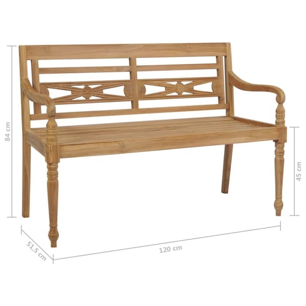 The Living Store Batavia-bænk 120 cm teaktræ -  Havebænke