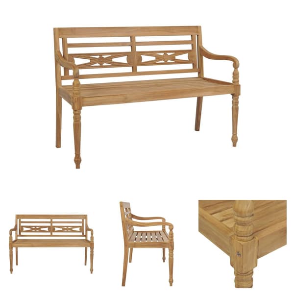 The Living Store Batavia-bænk 120 cm teaktræ -  Havebænke
