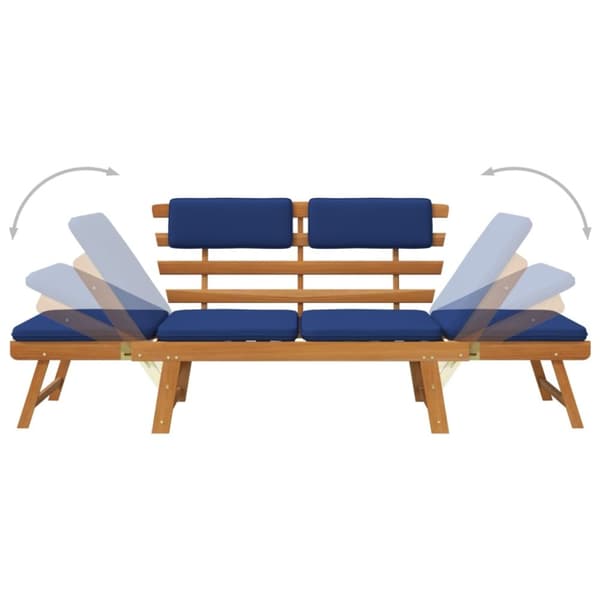 The Living Store Puutarhapenkki tyynyillä 2-in-1 190 cm täysi akasiapuu -  Puutarhapenkit