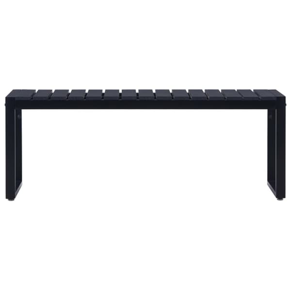 The Living Store havebænk 120,5 cm PS-plade sort -  Havebænke