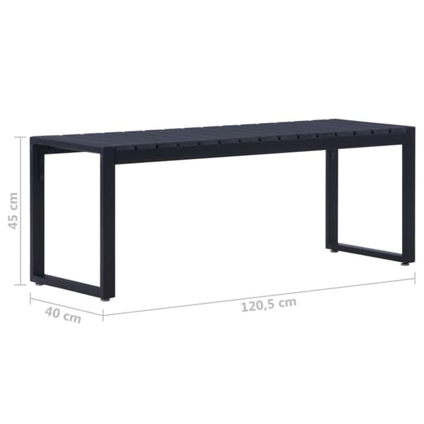 The Living Store havebænk 120,5 cm PS-plade sort -  Havebænke