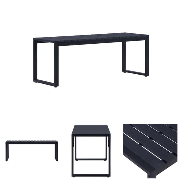 The Living Store havebænk 120,5 cm PS-plade sort -  Havebænke