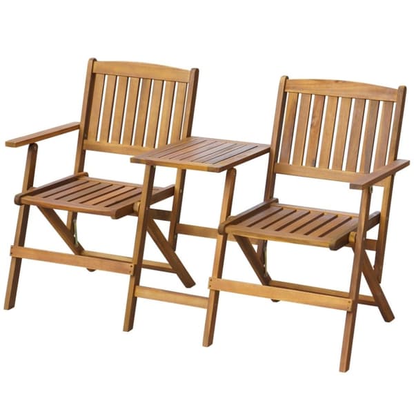 The Living Store foldbar havebænk med tebord 140 cm massivt akacietræ -  Havebænke