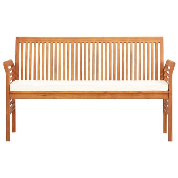 The Living Store 3-istuttava Puutarhapenkki tyynyllä 150 cm täysi akasiapuu - Puutarhapenkit