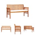 Pikkukuva 1 / 8: The Living Store 3-istuttava Puutarhapenkki tyynyllä 150 cm täysi akasiapuu -  Puutarhapenkit