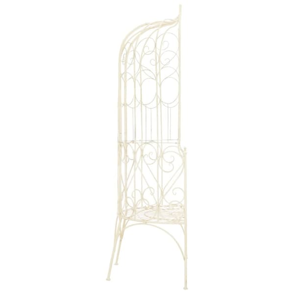 The Living Store Puutarhapenkki 95 cm rauta antiikinvalkoinen -  Puutarhapenkit