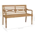 Miniatyrbild 10 av 11: The Living Store Bataviabänk med gräddvit dyna 120 cm massiv teak -  Trädgårdsbänkar
