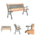 Miniatyrbild 1 av 8: The Living Store Trädgårdsbänk 116 cm gjutjärn och massivt granträ -  Trädgårdsbänkar