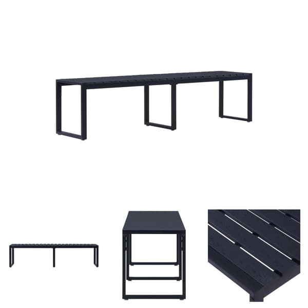The Living Store havebænk 180 cm PS-plade sort -  Havebænke