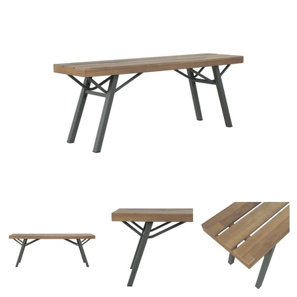 The Living Store Trädgårdsbänk 120 cm massivt akaciaträ -  Trädgårdsbänkar