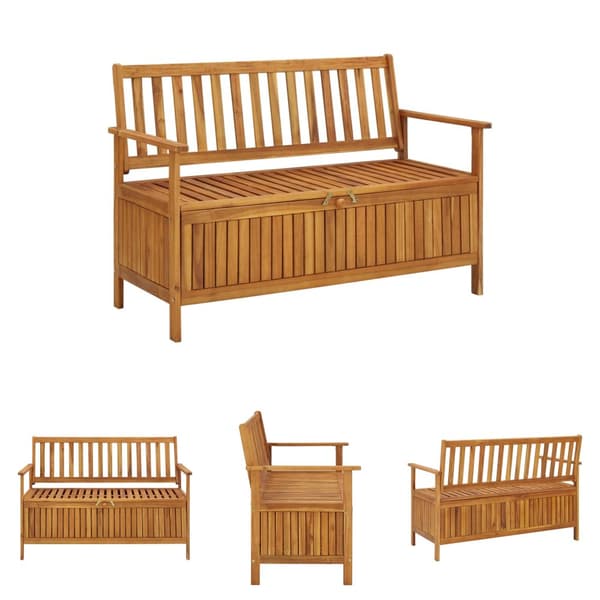 The Living Store Puutarhan säilytyspenkki 120 cm täysi akaasiapuu -  Puutarhapenkit