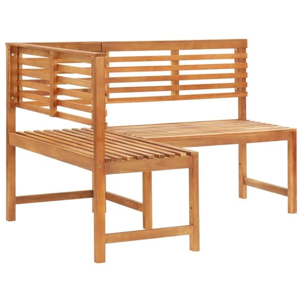 The Living Store Hörnbänk 140 cm massivt akaciaträ -  Trädgårdsbänkar
