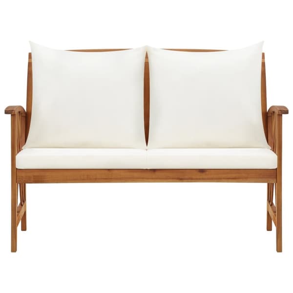 The Living Store havebænk med hynder 119 cm massivt akacietræ -  Havebænke