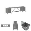 Miniatyrbillede 1 af 7: The Living Store havebænk med 2 plantekasser 150 cm massivt akacietræ grå -  Havebænke