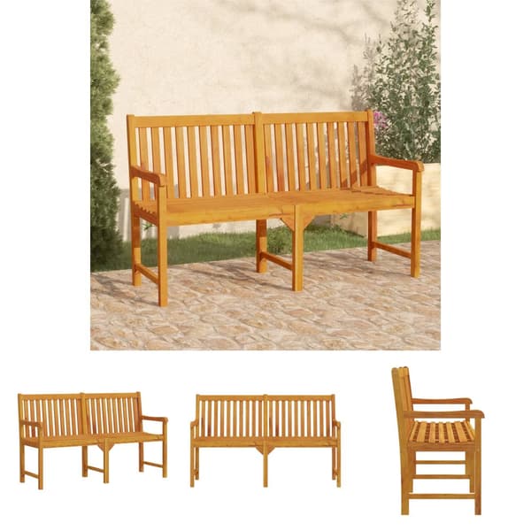 The Living Store havebænk 150 cm massivt akacietræ -  Havebænke
