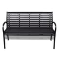 Pikkukuva 3 / 6: The Living Store Puutarhapenkki 125 cm teräs ja WPC musta -  Puutarhapenkit