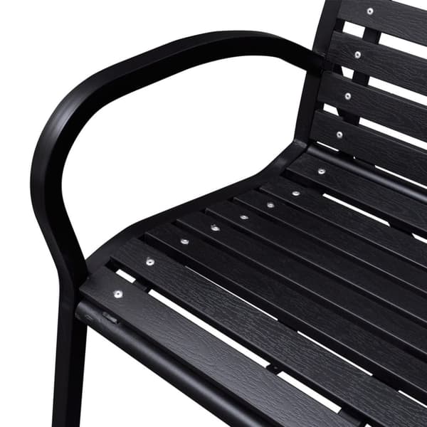 The Living Store Puutarhapenkki 125 cm teräs ja WPC musta -  Puutarhapenkit