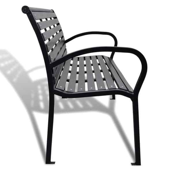 The Living Store Puutarhapenkki 125 cm teräs ja WPC musta -  Puutarhapenkit