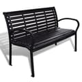 Pikkukuva 2 / 6: The Living Store Puutarhapenkki 125 cm teräs ja WPC musta -  Puutarhapenkit
