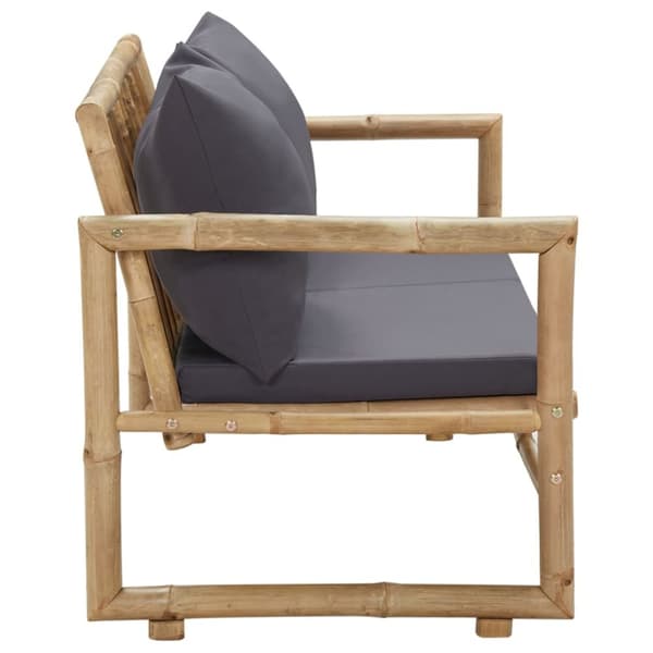 The Living Store havebænk med hynder 115 cm bambus -  Havebænke