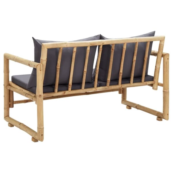The Living Store havebænk med hynder 115 cm bambus -  Havebænke