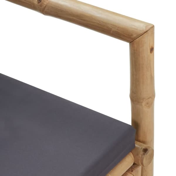 The Living Store havebænk med hynder 115 cm bambus -  Havebænke