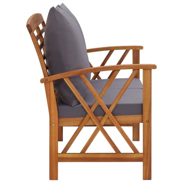 The Living Store havebænk med hynder 119 cm massivt akacietræ -  Havebænke