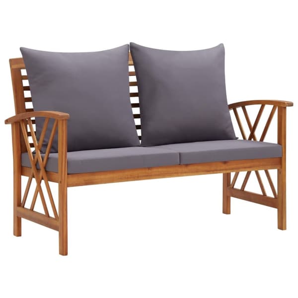 The Living Store havebænk med hynder 119 cm massivt akacietræ -  Havebænke