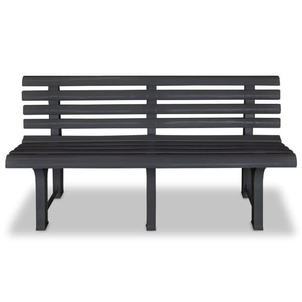 The Living Store Trädgårdsbänk 145,5 cm plast antracit - Trädgårdsbänkar