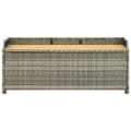 Miniatyrbillede 4 af 9: The Living Store havebænk med opbevaring 120 cm polyrattan grå -  Havebænke