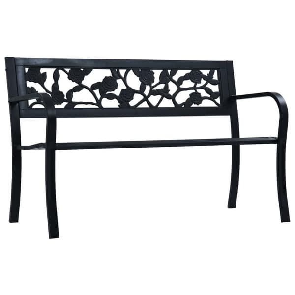 The Living Store havebænk 125 cm stål sort -  Havebænke
