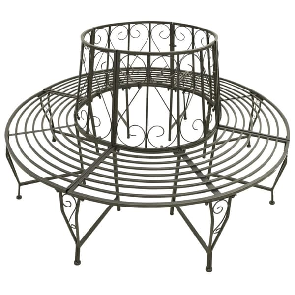 The Living Store Trädbänk 160 cm stål -  Trädgårdsbänkar