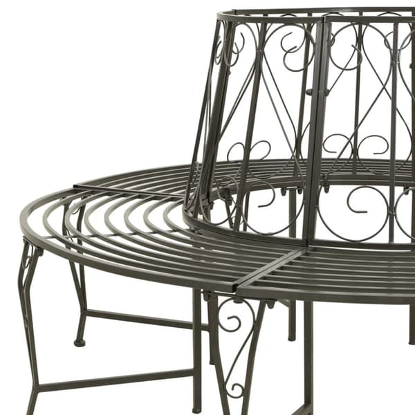 The Living Store Trädbänk 160 cm stål -  Trädgårdsbänkar