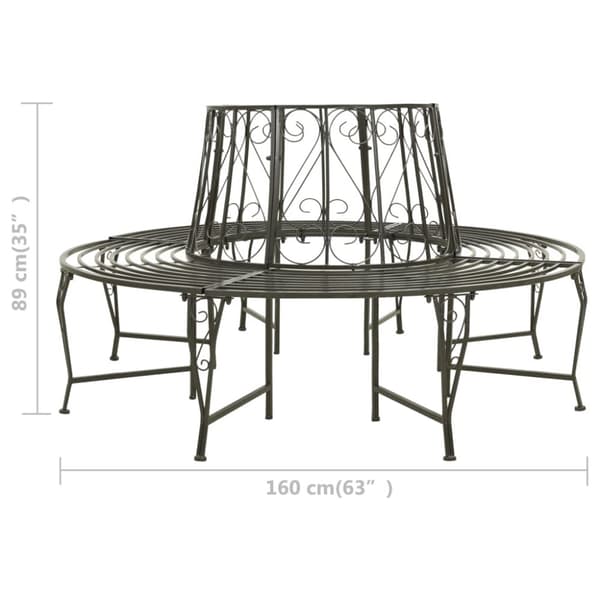 The Living Store Trädbänk 160 cm stål -  Trädgårdsbänkar