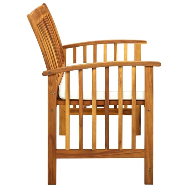 The Living Store Puutarhapenkki tyynyllä 119 cm täysi akasiapuu -  Puutarhapenkit
