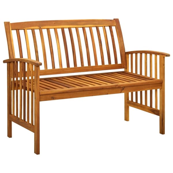 The Living Store Puutarhapenkki tyynyllä 119 cm täysi akasiapuu -  Puutarhapenkit