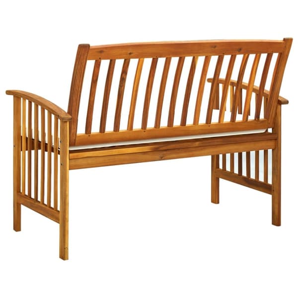 The Living Store Puutarhapenkki tyynyllä 119 cm täysi akasiapuu -  Puutarhapenkit