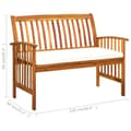 Pikkukuva 9 / 9: The Living Store Puutarhapenkki tyynyllä 119 cm täysi akasiapuu -  Puutarhapenkit